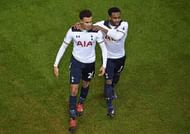 LONDON, ENGLAND - JANUARY 04: Dele Alli of Tottenham Hotspur (L) celebrates scoring his sides first goal with Danny Rose of Tottenham Hotspur (R) during the Premier League match between Tottenham Hotspur and Chelsea at White Hart Lane on January 4, 2017 in London, England.  (Photo by Mike Hewitt/Getty Images)